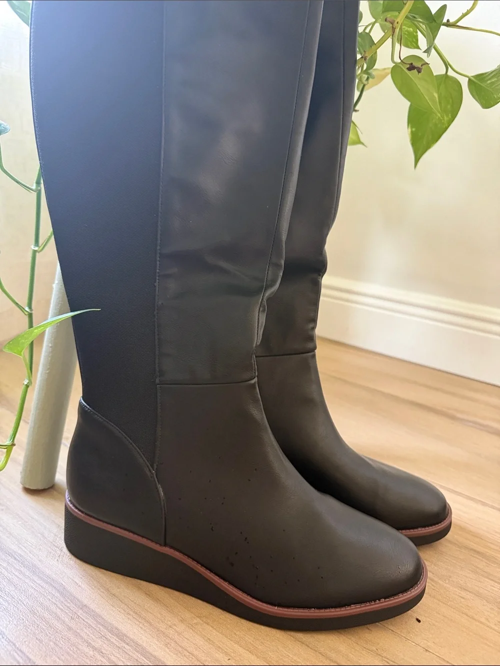 Style & Co. Black Over-the-Knee Wedge Boots